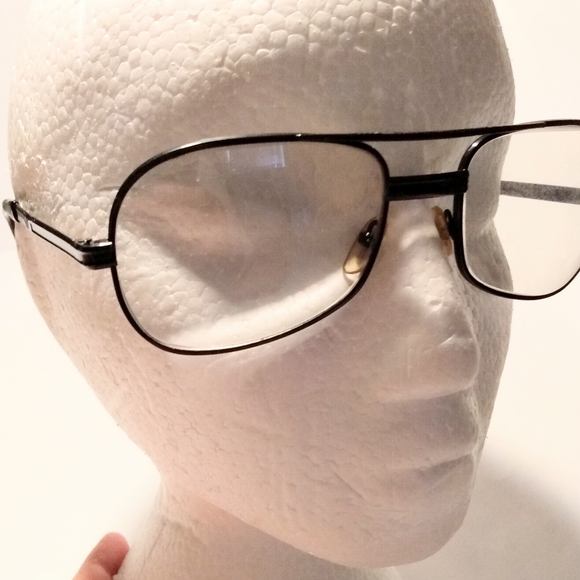 Polaris Vintage Aviator Style Black Men's Eyeglass Frame - Picture 1 of 12